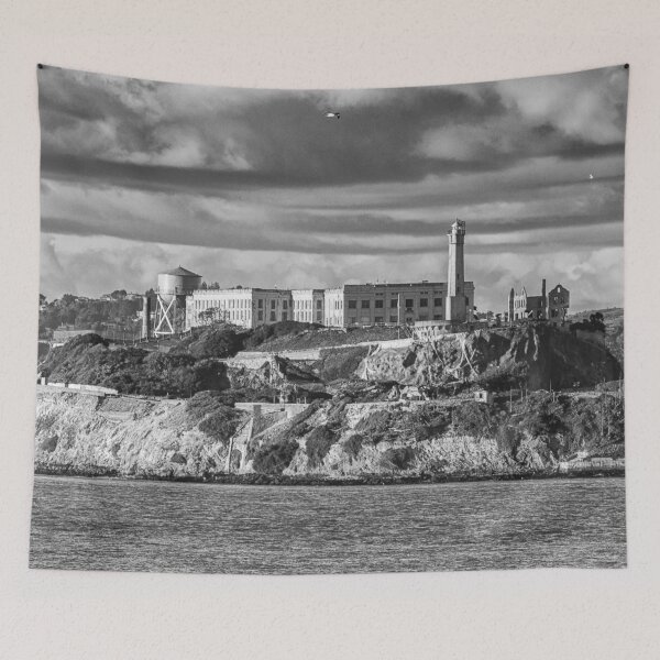 Item preview, Alcatraz Island Prison Black And White San Francisco Bay California designed and sold by Piper-Deals.