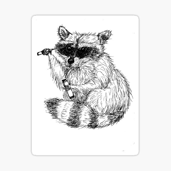 "Raccoon Eyes" Sticker by MerHap Redbubble