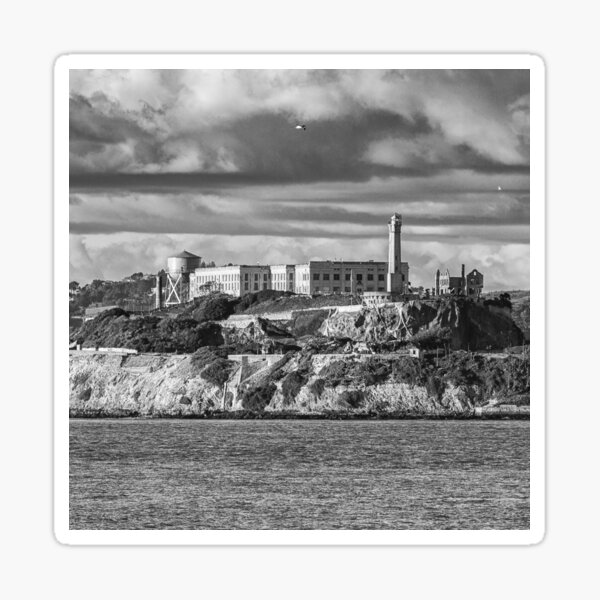 Item preview, Alcatraz Island Prison Black And White San Francisco Bay California designed and sold by Piper-Deals.