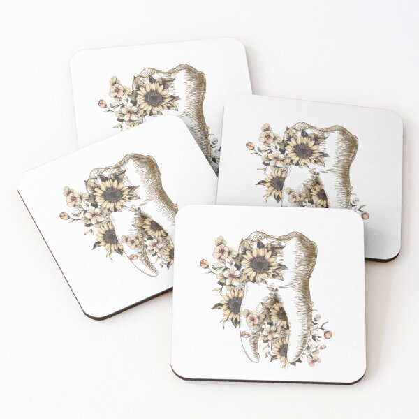 Item preview, Tooth with sunflowers, dental design designed and sold by guaka-molly.