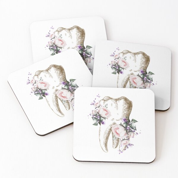Item preview, Tooth with purple flowers, dental design designed and sold by guaka-molly.
