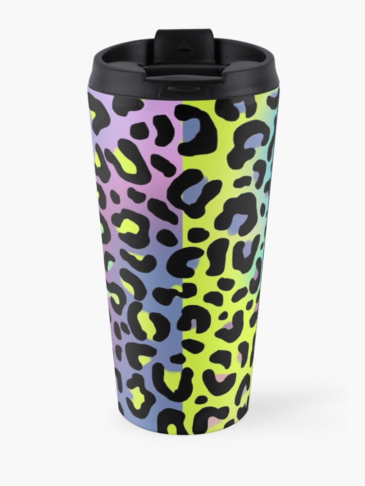 Alternate view of Vibes Acid Dip Total Trip Neon Leopard Print Travel Coffee Mug