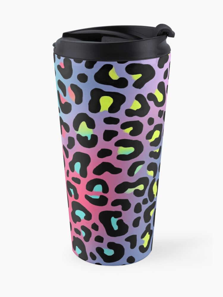 Alternate view of Vibes Acid Dip Total Trip Neon Leopard Print Travel Coffee Mug
