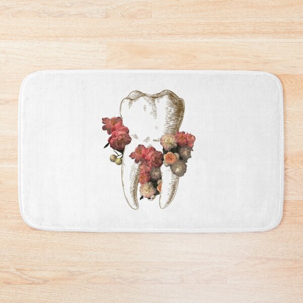 Item preview, Tooth with red flowers, dental design designed and sold by guaka-molly.