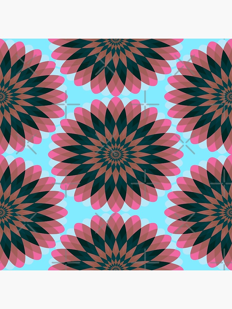 geometric-line-art-repeating-flowers-poster-by-tomjstone-redbubble