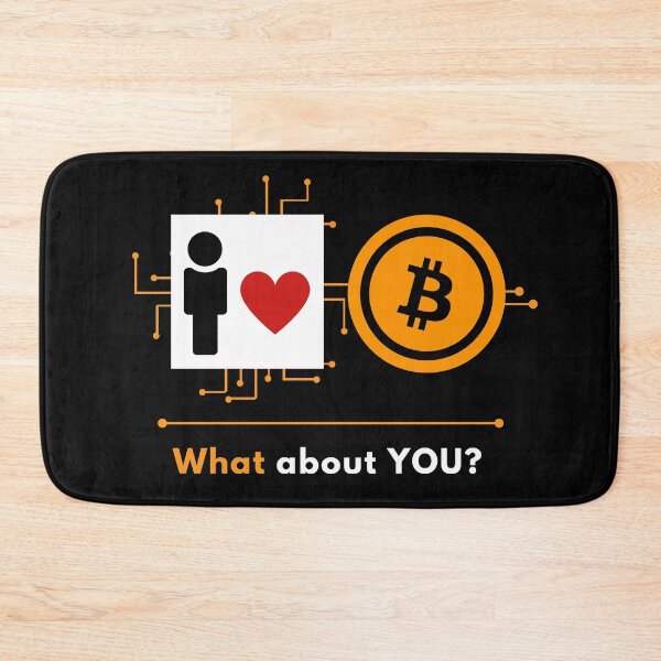 Item preview, I love bitcoin, what about you? Iconic cryptocurrency logo black designed and sold by yashik.