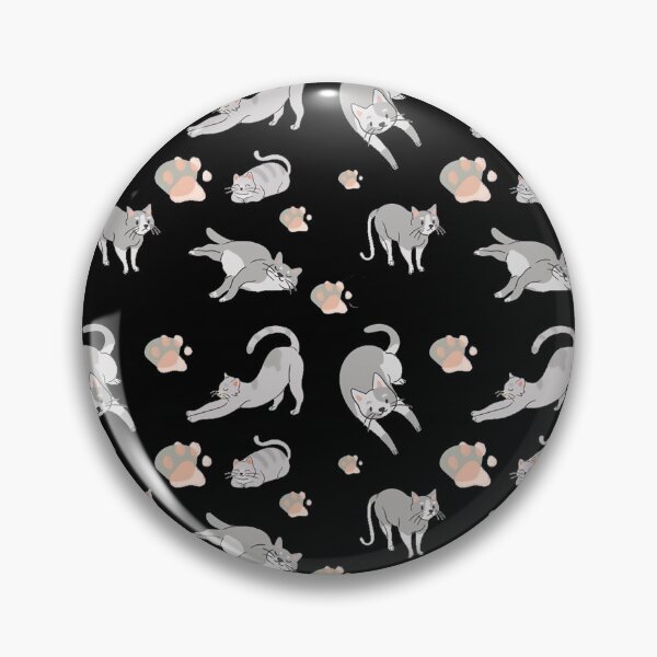 Item preview, Cat and Paws Pattern on black background designed and sold by Crazy-art-land.