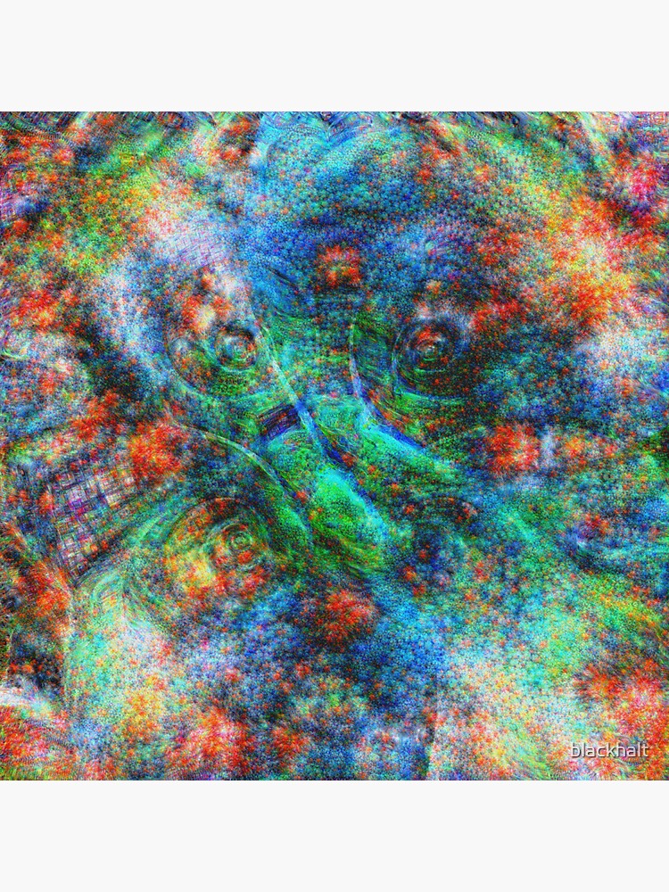 Thumbnail 3 of 3, Sticker, Mermaid #DeepDream designed and sold by blackhalt.
