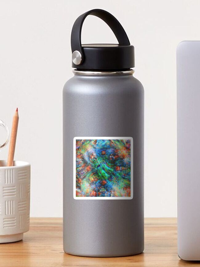 Thumbnail 1 of 3, Sticker, Mermaid #DeepDream designed and sold by blackhalt.
