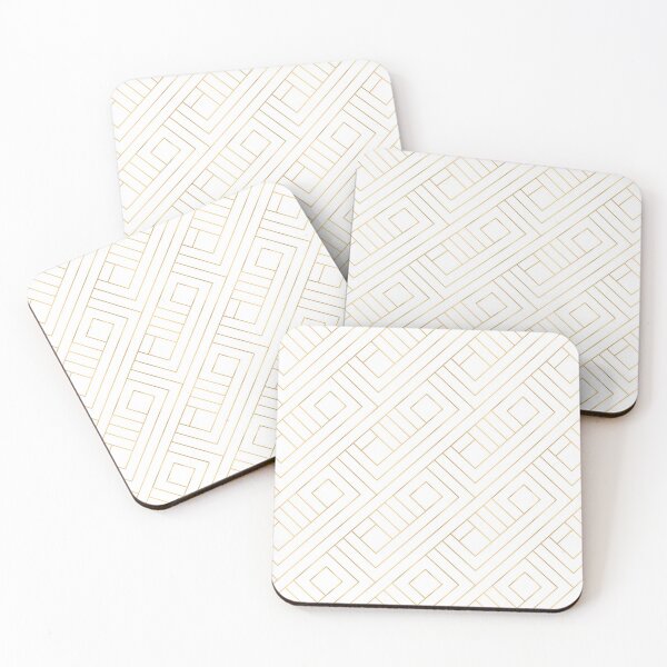 Item preview, Elegant Gold Geometric Pattern With Gold Shimmer On White designed and sold by Vic Torys ☆.