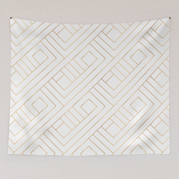 Item preview, Elegant Gold Geometric Pattern With Gold Shimmer On White designed and sold by Vic Torys ☆.