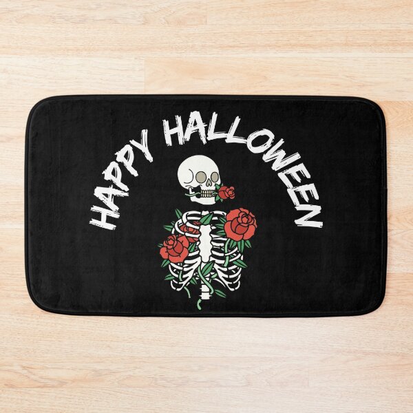 Item preview, Skeleton Red Rose Flower Happy Halloween designed and sold by HappyBright.