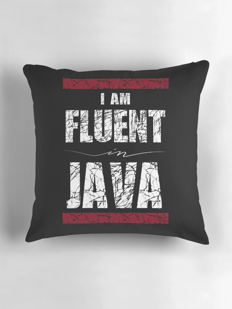 Thumbnail 3 of 4, Pillow, I Am Fluent In Java designed and sold by FoxCodeCreation.