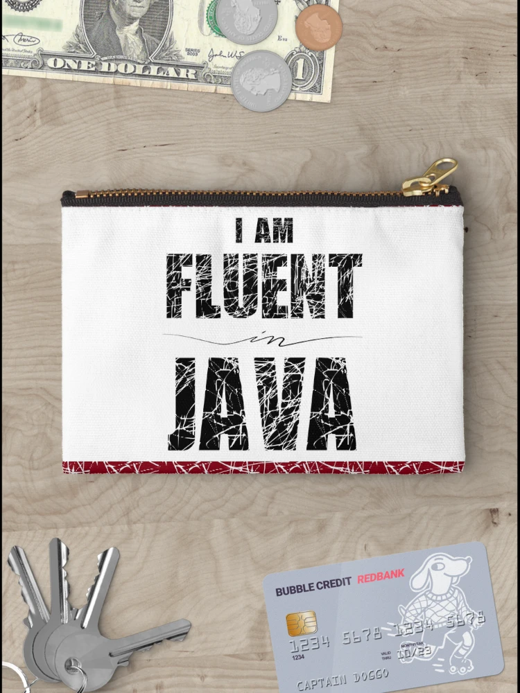Thumbnail 3 of 4, Zipper Pouch, I Am Fluent In Java designed and sold by FoxCodeCreation.