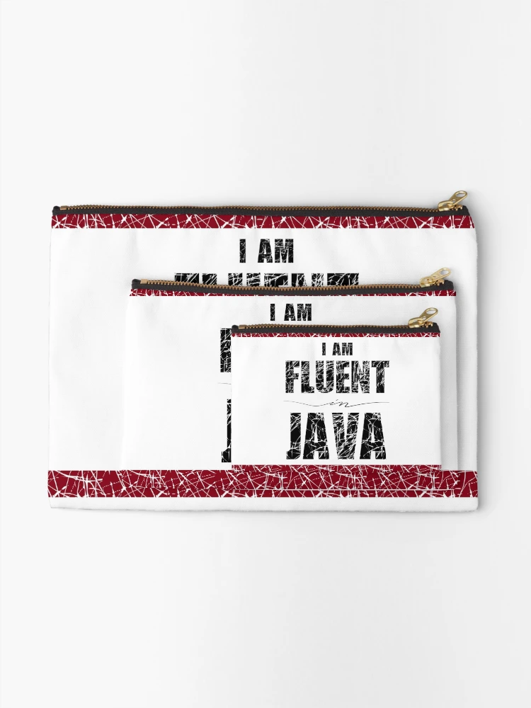Thumbnail 2 of 4, Zipper Pouch, I Am Fluent In Java designed and sold by FoxCodeCreation.