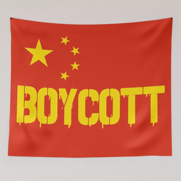 Item preview, Boycott China Flag and Writing Design designed and sold by BunchOfWords.