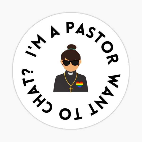 Item preview, I'm a Pastor- White, brunette bun, femme designed and sold by jenhibben.