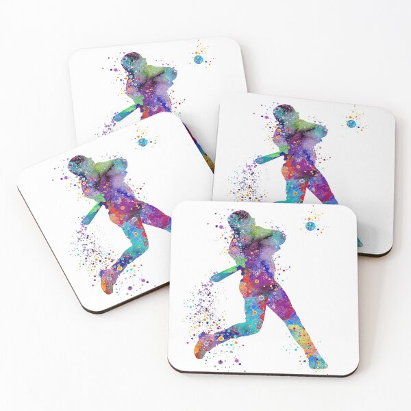 Item preview, Baseball Boy Batter Softball Player Watercolor Silhouette designed and sold by LotusGifts.