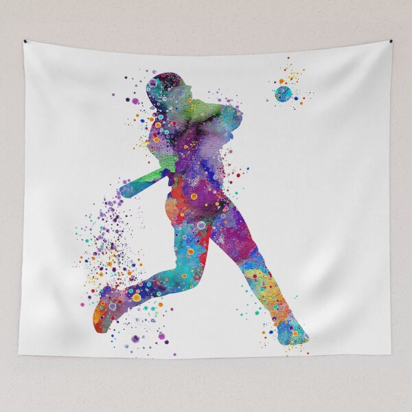 Item preview, Baseball Boy Batter Softball Player Watercolor Silhouette designed and sold by LotusGifts.