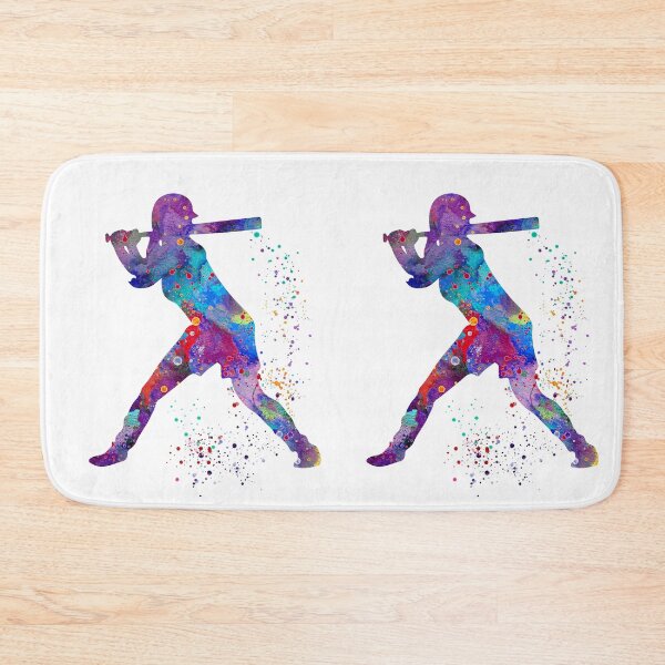 Item preview, Baseball Batter Girl Watercolor Silhouette designed and sold by LotusGifts.