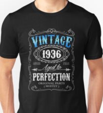 80th birthday gift for men Vintage 1936 aged to perfection 80 birthday Unisex T-Shirt
