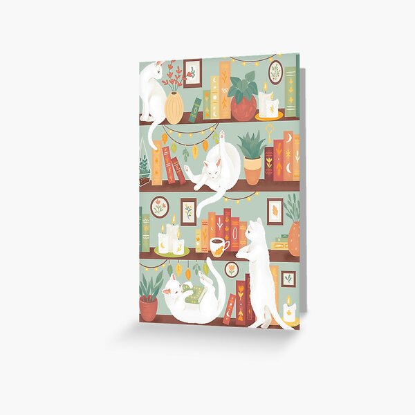 Item preview, Library cats 2020 - light sage morning  designed and sold by Elenanaylor.