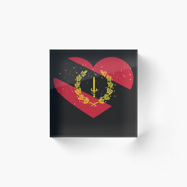 American Heritage Flag 1967 Heart African American Pride Acrylic Block
