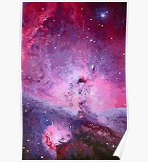Pixel Pink Nebula Poster
