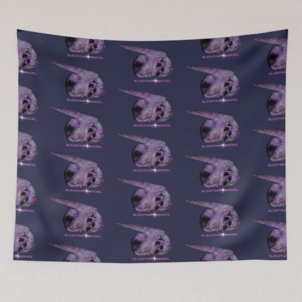 Item preview, Be Protected Stardust Dark Blue Winged Dog Sleeping Dog Angel designed and sold by SpiritGifts.