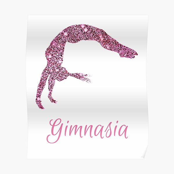 "Gimnasia (Gymnastics in Spanish) Pink Shimmer Power Tumbling " Poster