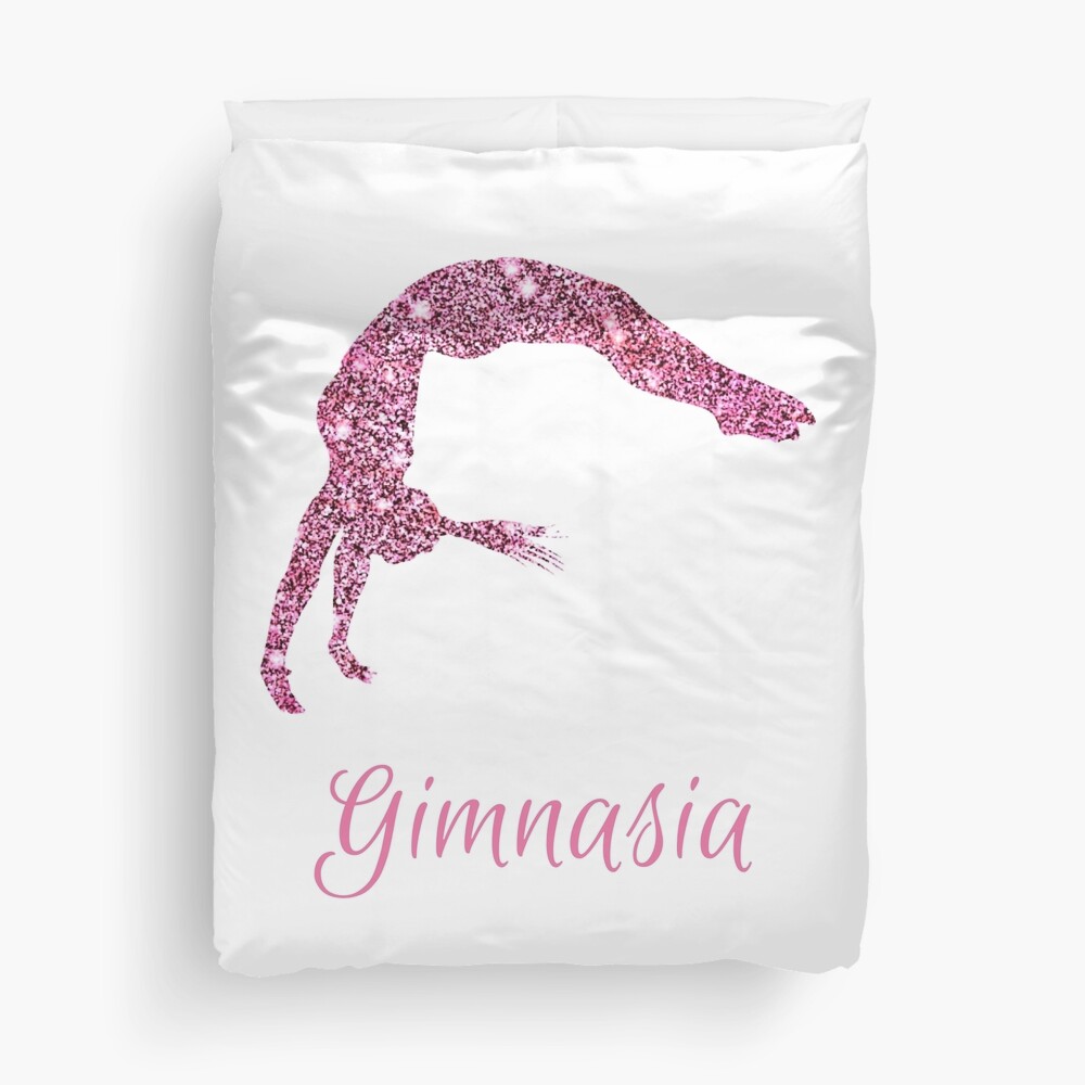 "Gimnasia (Gymnastics in Spanish) Pink Shimmer Power Tumbling " Duvet