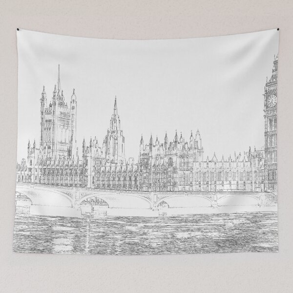 Item preview, Parliament and Big Ben - Pen and Ink Style designed and sold by Paul David Wilson.