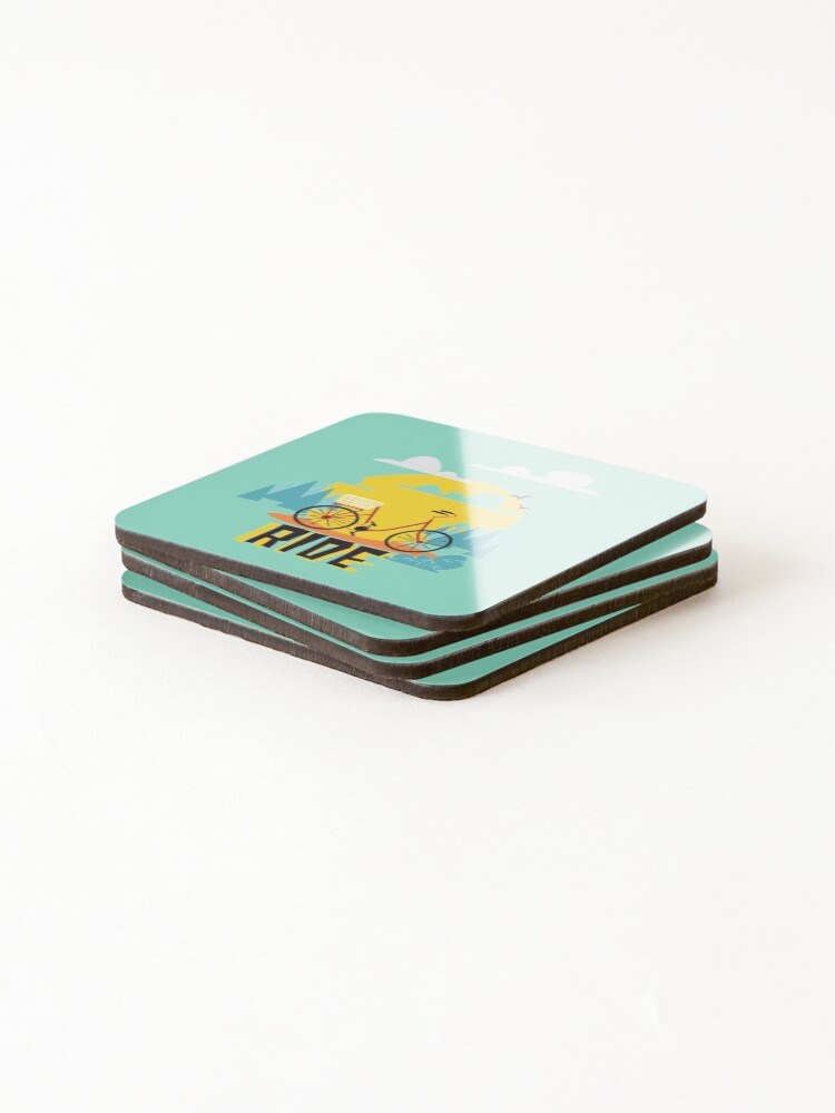 Thumbnail 4 of 5, Coasters (Set of 4), Bike Ride designed and sold by Frenur.