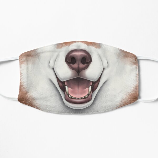 Cinnamon Husky Face Flat Mask