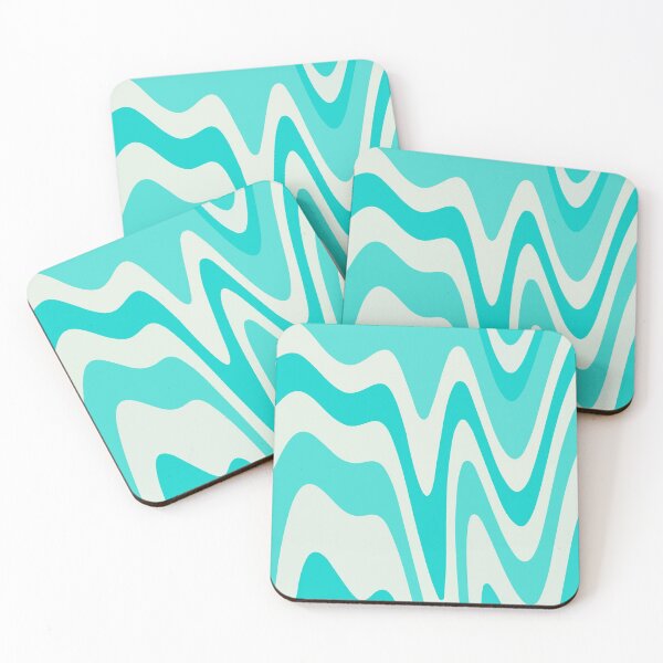 Item preview, Turquoise Melting Down Liquid Wavy Wild Stripes designed and sold by patternsoup.