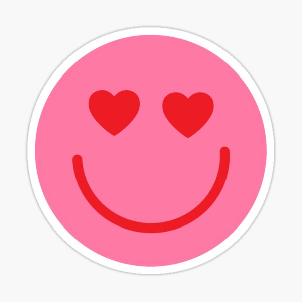 TikTok lovely eyes heart emoji smiley Black - Tiktok - Sticker