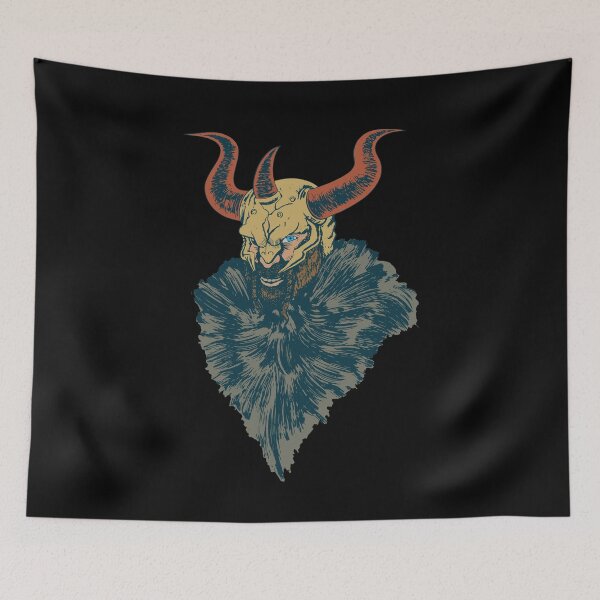 Item preview, Viking warrior with horned skull helmet berserker designed and sold by FalkDania.