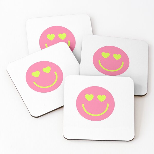 Item preview, Pink Preppy Smile with Neon Green Heart Eyes designed and sold by MadeByAyla.