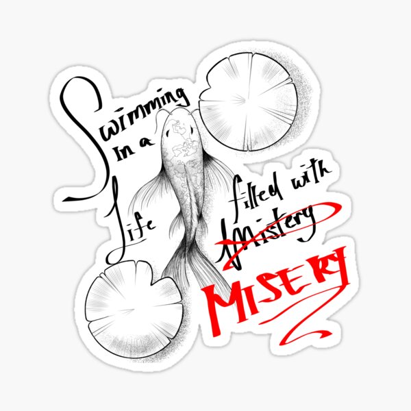 koi-fish-in-a-pond-ver-2-sticker-for-sale-by-rhosynestrella-redbubble