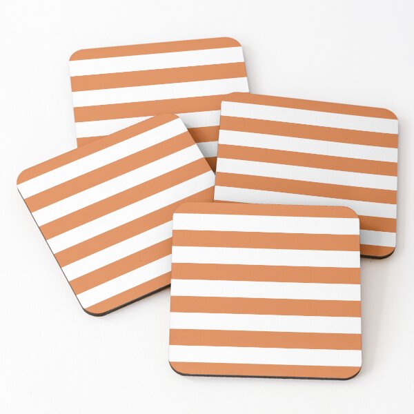 Item preview, Orange and White Horizontal Stripe Pattern 2022 Spring / Summer Trending Color - Hue - Shade Pantone Orange Ochre 16-1253 designed and sold by ColorOfTheYears.