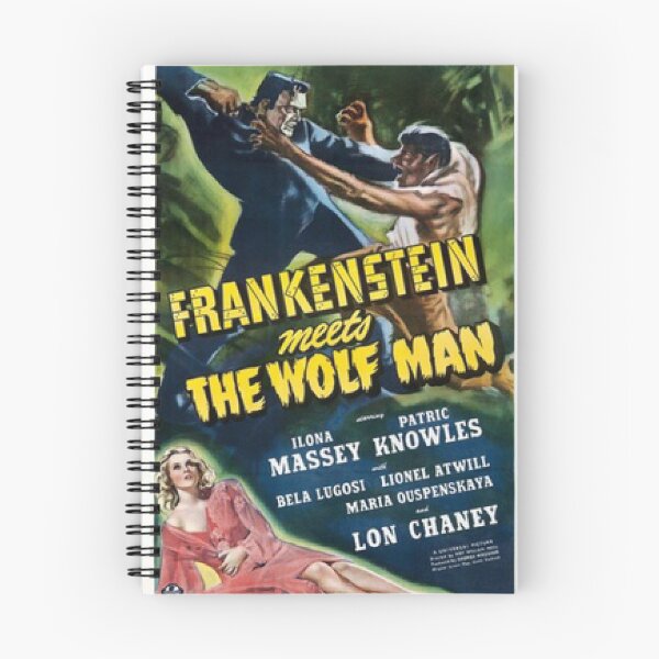Item preview, Frankenstein meets the Wolf Man vintage horror film  designed and sold by beachcamper.