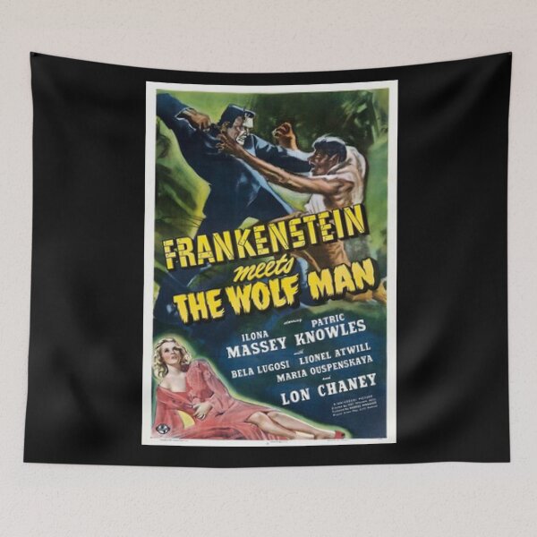 Item preview, Frankenstein meets the Wolf Man vintage horror film  designed and sold by beachcamper.
