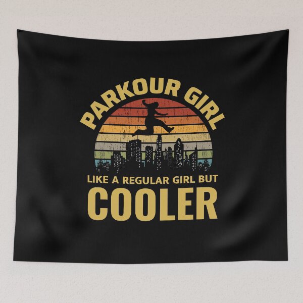 Item preview, Parkour Girl Free Running Runner Traceur Vintage Retro designed and sold by CuteDesigns1.