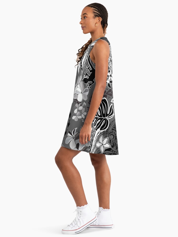 Black And White Hawaiian - Samoan Tribal Jungle Design " A-Line Dress for  Sale by sunnthreads | Redbubble