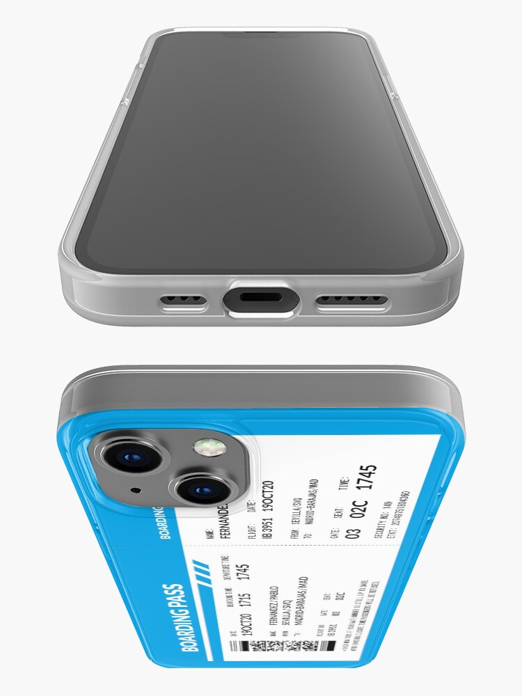 Alternate view of Boarding Pass (blue) iPhone Case