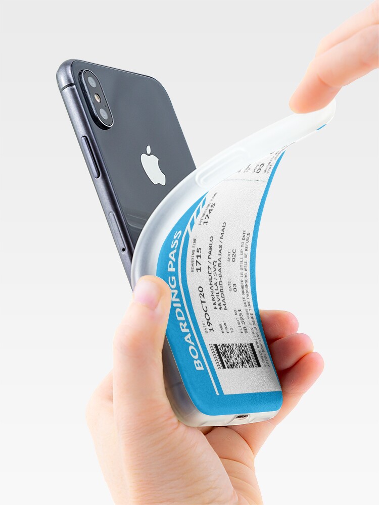Alternate view of Boarding Pass (blue) iPhone Case