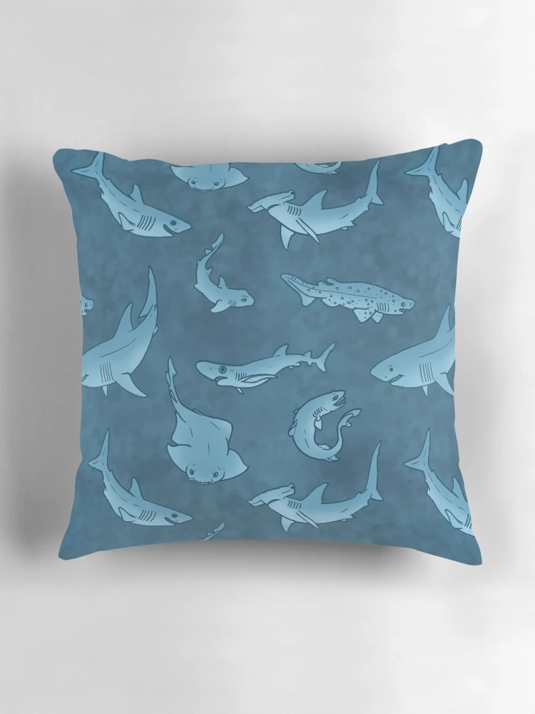 Thumbnail 3 of 4, Pillow, Shark Week designed and sold by RaspberryMoon.
