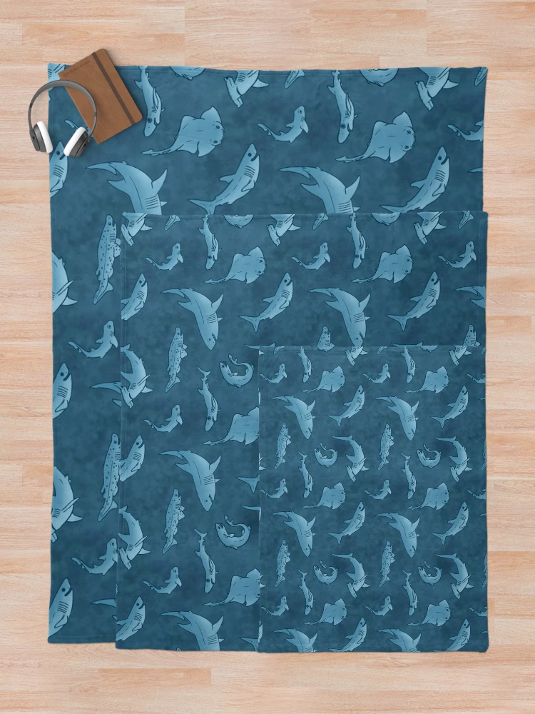 Thumbnail 5 of 6, Throw Blanket, Shark Week designed and sold by RaspberryMoon.