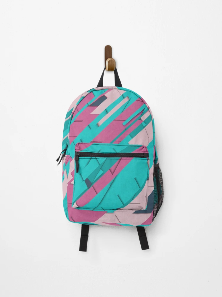 Thumbnail 1 of 3, Backpack, Colorful Abstract Diagonal Pattern designed and sold by CherryDamzel.
