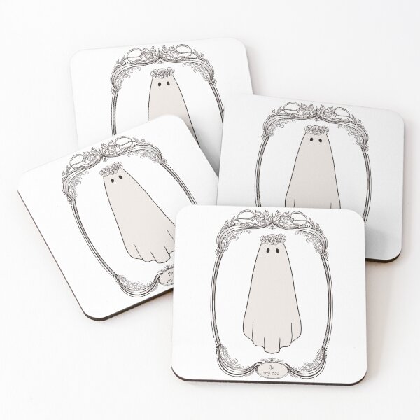 Item preview, Cute Ghost in Flower Crown Illustration in art nouveau frame Asks to Be Its Boo| Cute Halloween Wall Art| Gothic Romance designed and sold by Monica Laipple.